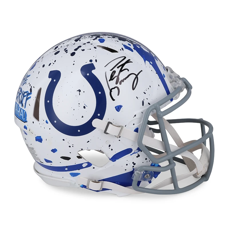 Peyton Manning Indianapolis Colts Autographed Riddell 2020 Speed Authentic Helmet - Art by King Saladeen - Limited Edition #1/1 - WN55915753