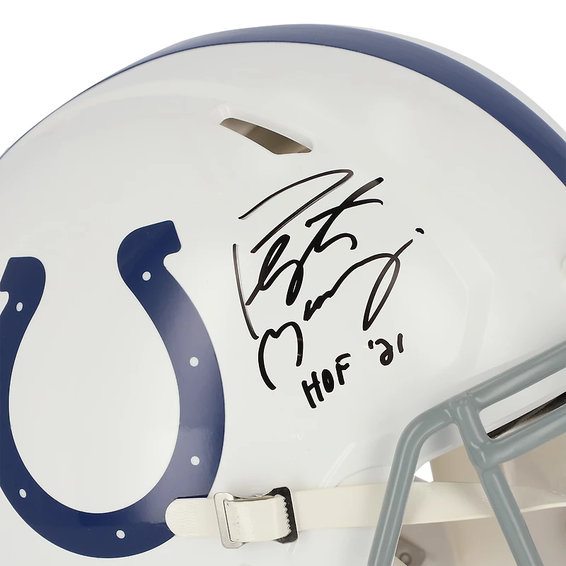 Peyton Manning Indianapolis Colts Autographed Riddell Speed Authentic Helmet with "HOF 21" Inscription