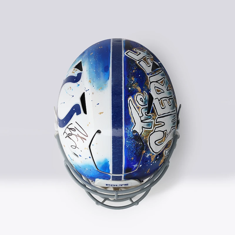Peyton Manning Indianapolis Colts Autographed Riddell Speed Flex Authentic Helmet - Art by Lady Jday - Limited Edition #1/1