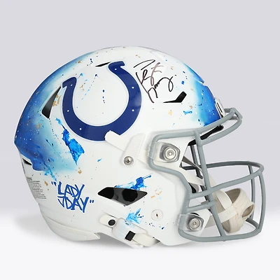 Peyton Manning Indianapolis Colts Autographed Riddell Speed Flex Authentic Helmet - Art by Lady Jday - Limited Edition #1/1