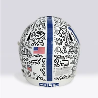 Casque Riddell Speed ​​Flex Authentic autographié par Peyton Manning (Indianapolis Colts) avec inscription « HOF '21 » - Illustration d'Alex Alpert - Édition limitée n° 1/1