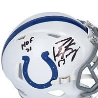 Peyton Manning Indianapolis Colts Autographed Riddell Speed Mini Helmet with "HOF 21" Inscription