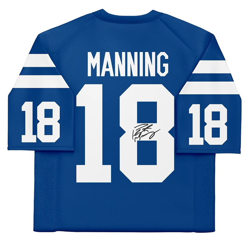 Maillot Royal Mitchell & Ness Legacy autographié par Peyton Manning des Indianapolis Colts