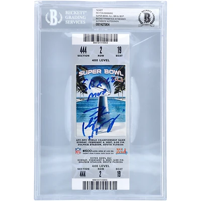Peyton Manning Indianapolis Colts Autographed Super Bowl XLI Ticket with "SB XLI MVP" Inscription