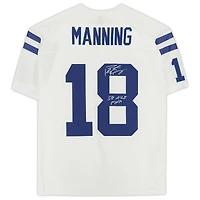 Maillot blanc Mitchell & Ness Legacy autographié par Peyton Manning des Indianapolis Colts avec inscription « SB XLI MVP »