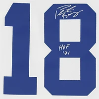 Peyton Manning Indianapolis Colts Autographed White Mitchell & Ness Replica Jersey with "HOF 21" Inscription