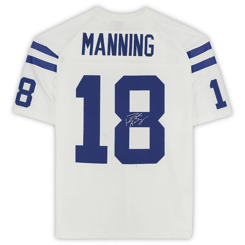 Maillot Mitchell & Ness Legacy blanc autographié de Peyton Manning (Indianapolis Colts)