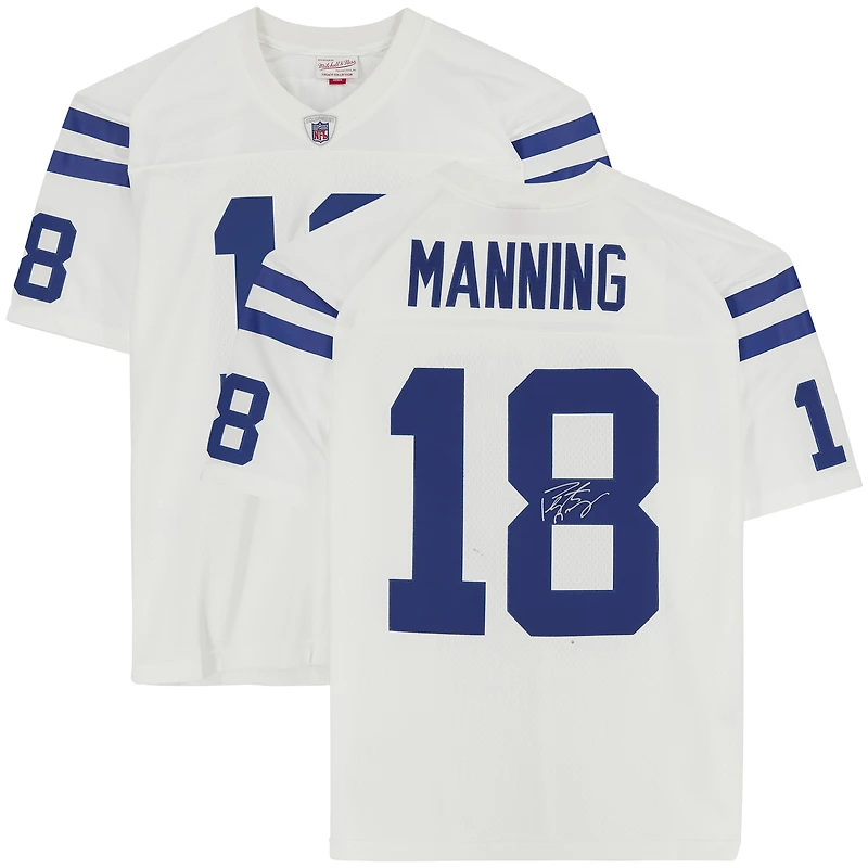 Maillot Mitchell & Ness Legacy blanc autographié de Peyton Manning (Indianapolis Colts)