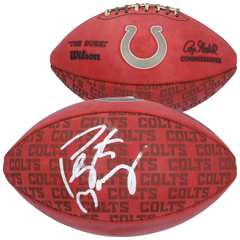 Ballon de football Wilson Duke Showcase autographié par Peyton Manning des Indianapolis Colts