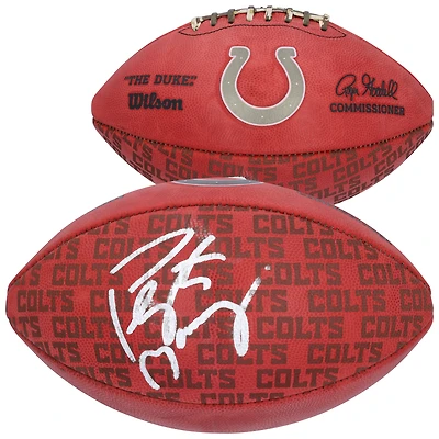 Ballon de football Wilson Duke Showcase autographié par Peyton Manning des Indianapolis Colts