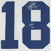 Peyton Manning White Indianapolis Colts Autographed Mitchell & Ness Super Bowl XLI Throwback Authentic Jersey with "HOF 21" Inscription