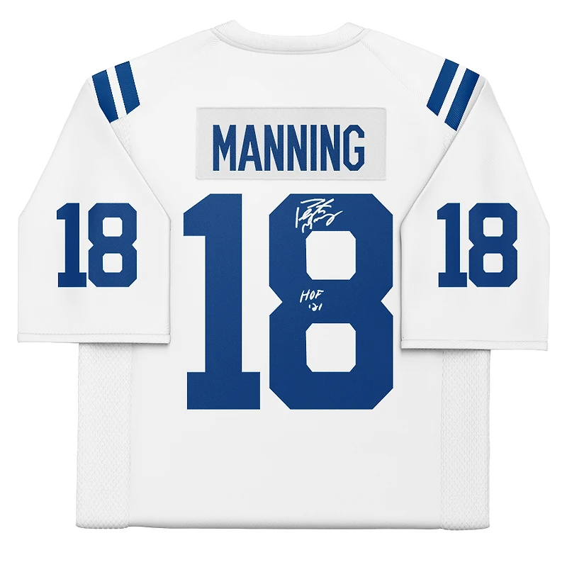 Peyton Manning White Indianapolis Colts Autographed Mitchell & Ness Super Bowl XLI Throwback Authentic Jersey with "HOF 21" Inscription