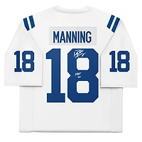 Peyton Manning White Indianapolis Colts Autographed Mitchell & Ness Super Bowl XLI Throwback Authentic Jersey with "HOF 21" Inscription