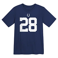 T-shirt Nike Jonathan Taylor Royal Indianapolis Colts pour enfants d'âge préscolaire, avec nom et numéro du joueur