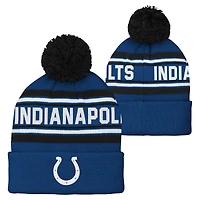 Bonnet en tricot jacquard à revers et pompon pour enfant d'âge préscolaire des Royal Indianapolis Colts