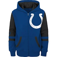 Sweat à capuche entièrement zippé pour enfants Royal Indianapolis Colts Stadium préscolaire