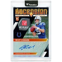 Carte de recrue autographiée Riley Leonard (Indianapolis Colts) Panini Phoenix Ascension 2025 avec logo NFLPA et relique #ARJ-RLD #2/3