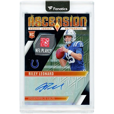 Carte de recrue autographiée Riley Leonard (Indianapolis Colts) Panini Phoenix Ascension 2025 avec logo NFLPA et relique #ARJ-RLD #2/3