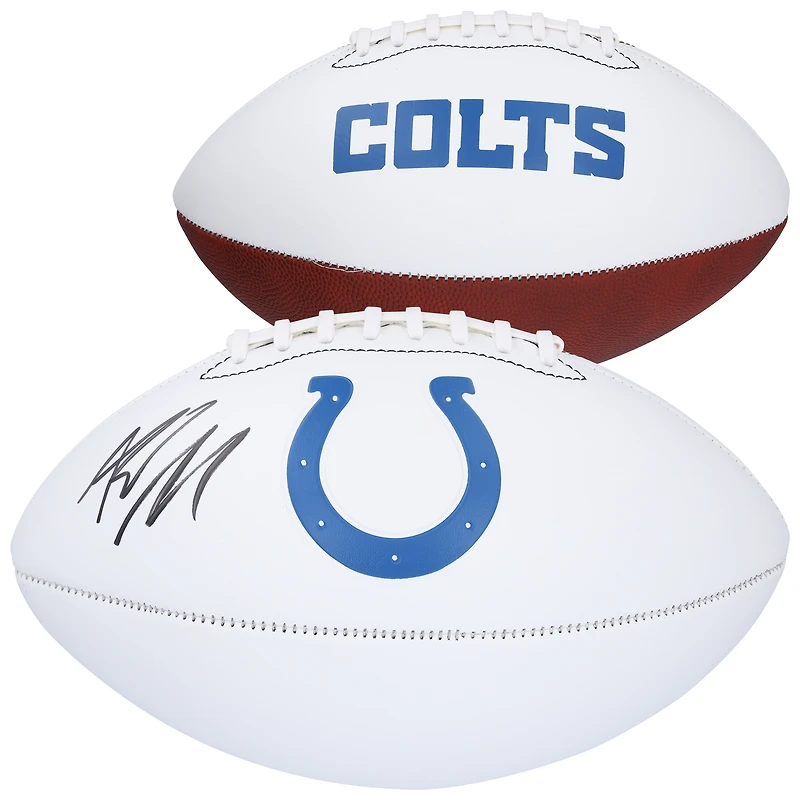 Ballon de football Franklin White Panel autographié par Riley Leonard, Indianapolis Colts
