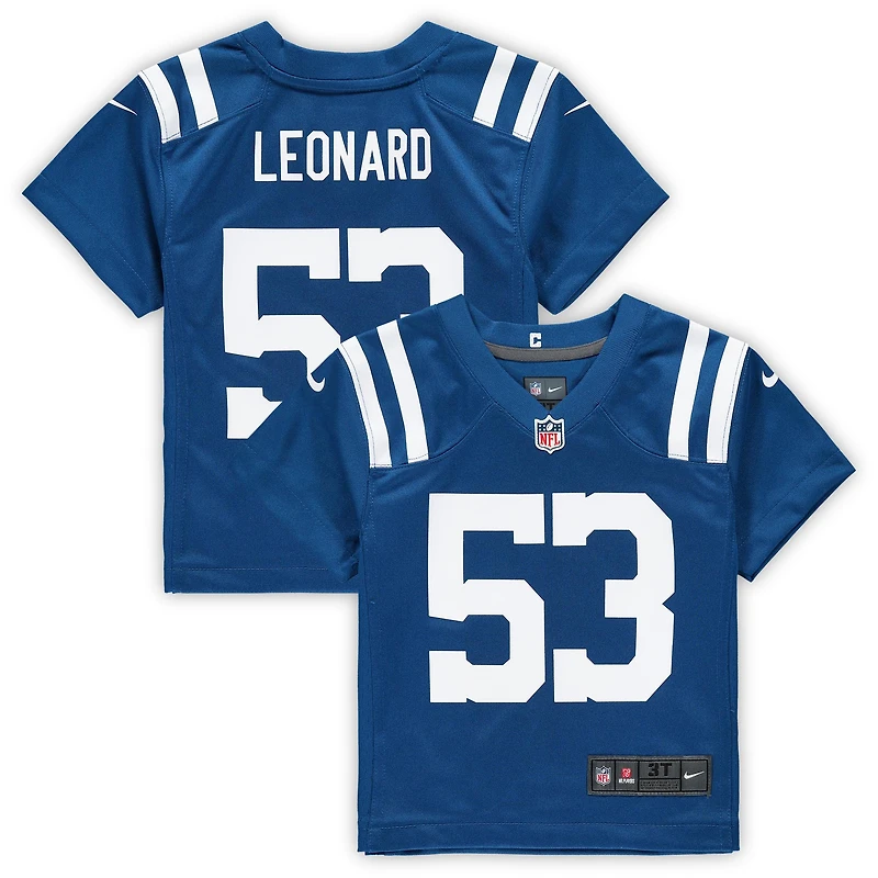 Maillot de match Nike Shaquille Leonard Royal Indianapolis Colts pour tout-petit