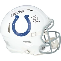 Casque Riddell Speed ​​authentique autographié par Tyler Warren et Adonai Mitchell des Indianapolis Colts