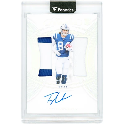 Tyler Warren Indianapolis Colts Autographed 2025 Panini Flawless Holo Silver Rookie Dual Patch Dual-Color Relics #RDPA-TWN #11/20 Rookie Card
