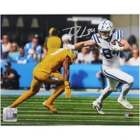 Tyler Warren Indianapolis Colts Autographed 8" x 10" Stiff Arm vs. Los Angeles Chargers Photograph