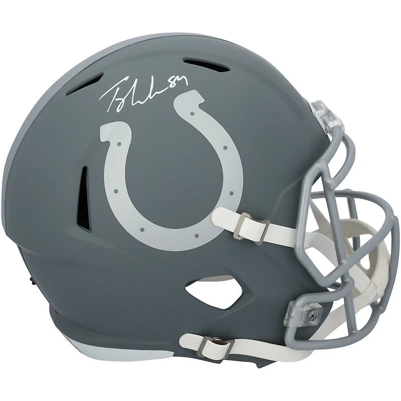 Casque réplique Riddell Slate Speed ​​autographié par Tyler Warren des Indianapolis Colts