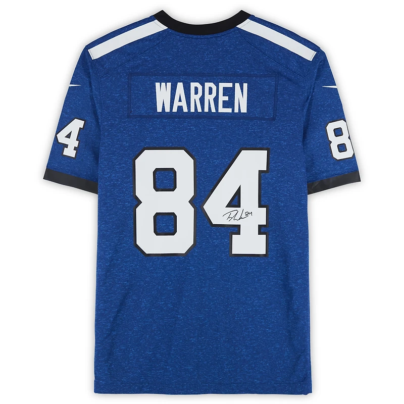 Maillot alternatif bleu royal Nike autographié par Tyler Warren des Indianapolis Colts