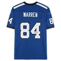 Maillot alternatif bleu royal Nike autographié par Tyler Warren des Indianapolis Colts