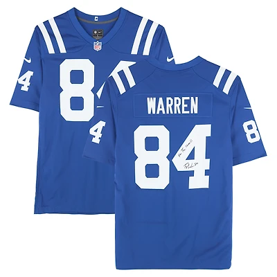Tyler Warren Indianapolis Colts Autographed Royal Nike Game Jersey with "For The Shoe!!" Inscription