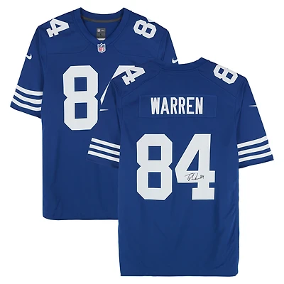Maillot rétro Nike royal autographié par Tyler Warren des Indianapolis Colts