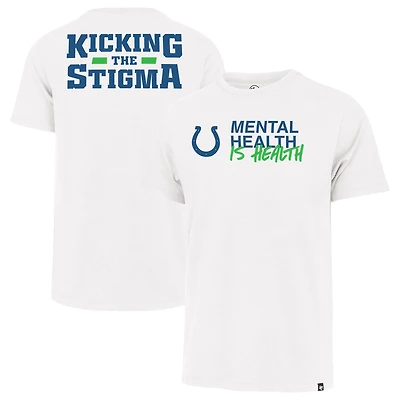 T-shirt unisexe blanc « 47 Indianapolis Colts Mental Health is Health » pour vaincre la stigmatisation Franklin