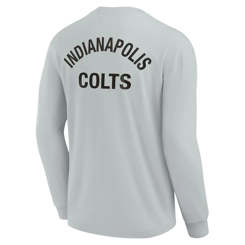 T-shirt unisexe Fanatics gris Indianapolis Colts Elements super doux à manches longues