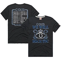 Unisex Homage Charcoal Indianapolis Colts 2026 NFL Schedule Queen Tri-Blend T-Shirt
