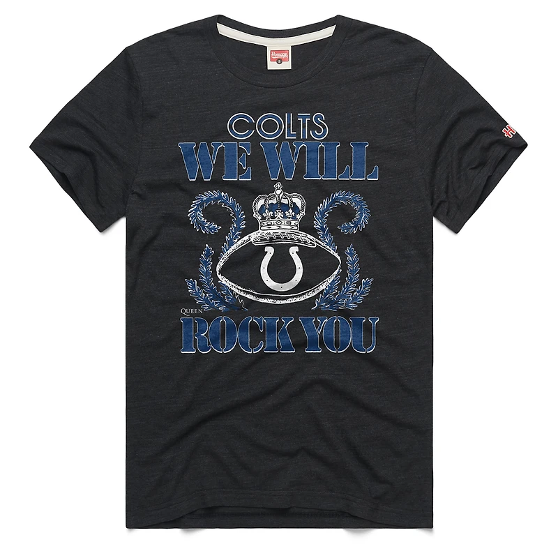 Unisex Homage Charcoal Indianapolis Colts 2026 NFL Schedule Queen Tri-Blend T-Shirt