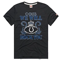 Unisex Homage Charcoal Indianapolis Colts 2026 NFL Schedule Queen Tri-Blend T-Shirt