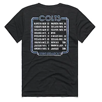 Unisex Homage Charcoal Indianapolis Colts 2026 NFL Schedule Queen Tri-Blend T-Shirt