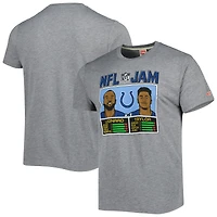Unisex Homage Jonathan Taylor & Shaquille Leonard Heather Gray Indianapolis Colts NFL Jam Tri-Blend T-Shirt