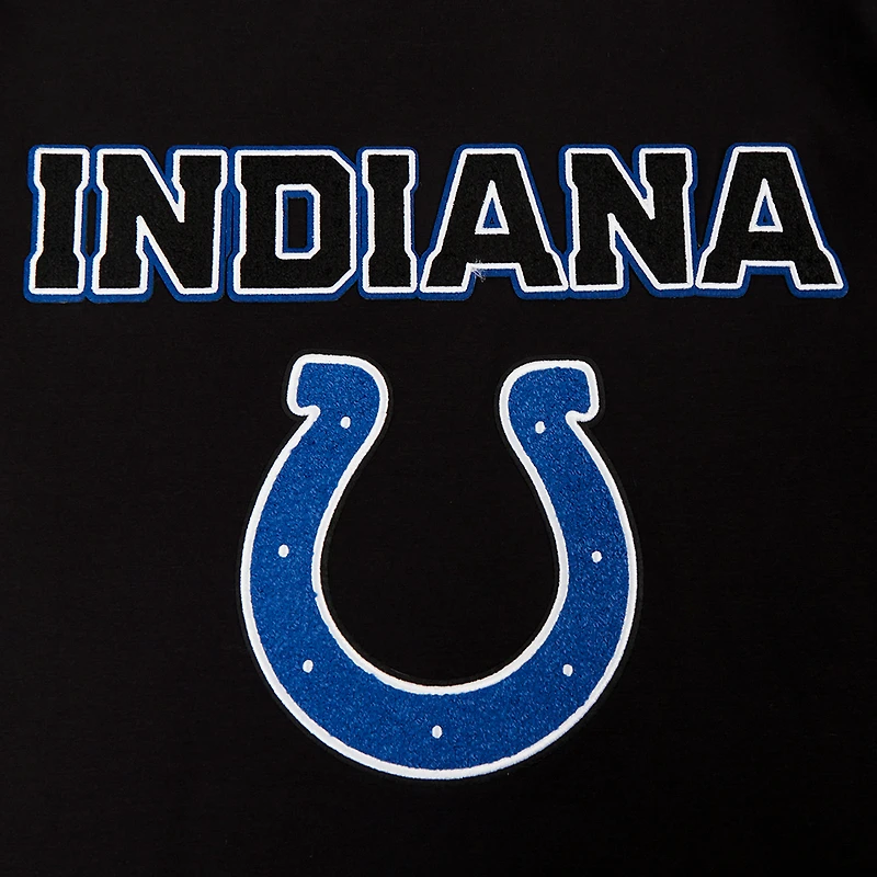 T-shirt unisexe Pro Standard noir à rayures sur les épaules Indianapolis Colts Indiana Nights