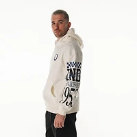 Sweat à capuche unisexe en polaire manches graphiques empilées, couleur crème, des Indianapolis Colts de The Wild Collective