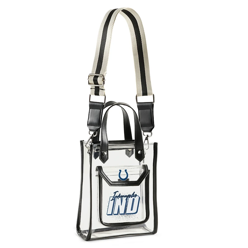 WEAR by Erin Andrews Sac à bandoulière transparent Indianapolis Colts Stadium avec pochette à monnaie