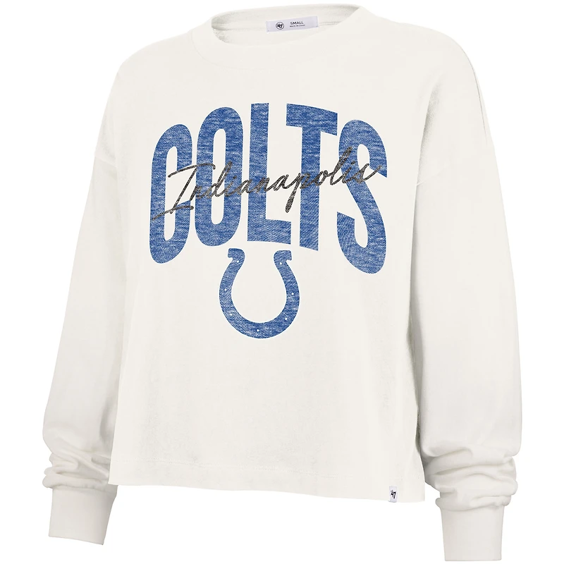 T-shirt court à manches longues pour femme '47 Cream Indianapolis Colts Muse Sydney