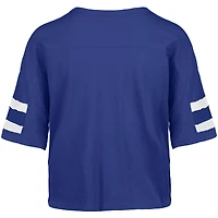 Women's '47 Royal Indianapolis Colts Premier Scout Cropped V-Neck T-Shirt