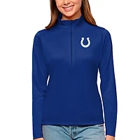 Women's Antigua Charcoal Indianapolis Colts Tribute Half-Zip Top