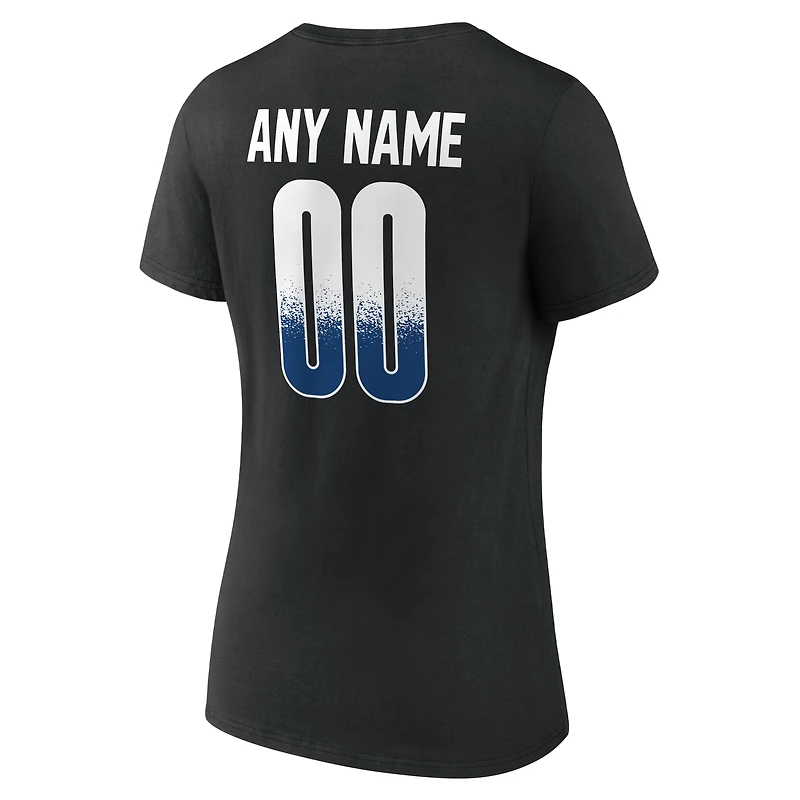 Women's Black Indianapolis Colts Home Field Pop Personalized Name & Number V-Neck T-Shirt