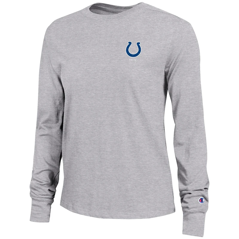 T-shirt à manches longues gris pour femme, championne des Indianapolis Colts