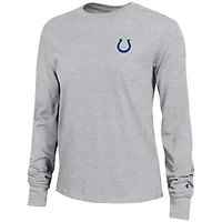 T-shirt à manches longues gris pour femme, championne des Indianapolis Colts