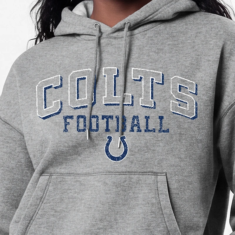 Sweat à capuche Champion Triumph Tri-Blend gris pour femme, modèle Indianapolis Colts.