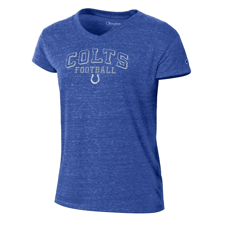 Women's Champion Royal Indianapolis Colts Triumph Tri-Blend V-Neck T-Shirt